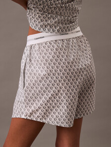 Logo Waistband Poplin Short, 18688 PLUSH MONOGRAM_6.98IN+ASH, hi-res