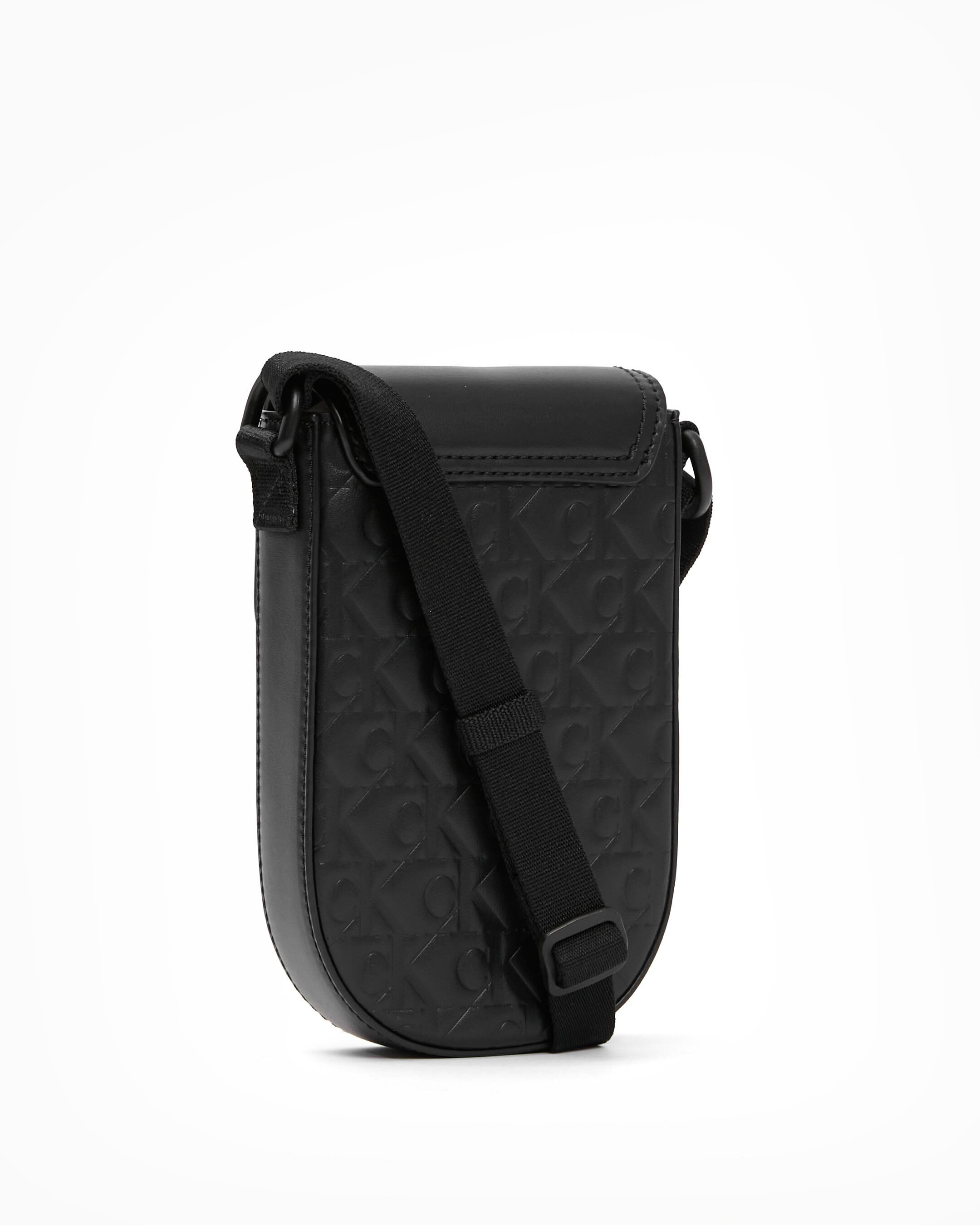 Calvin klein black cheap leather handbag