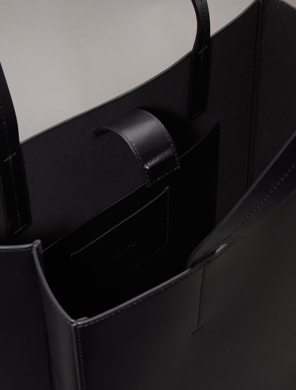 CK Paper Bag Leather Tote, Black Beauty, hi-res