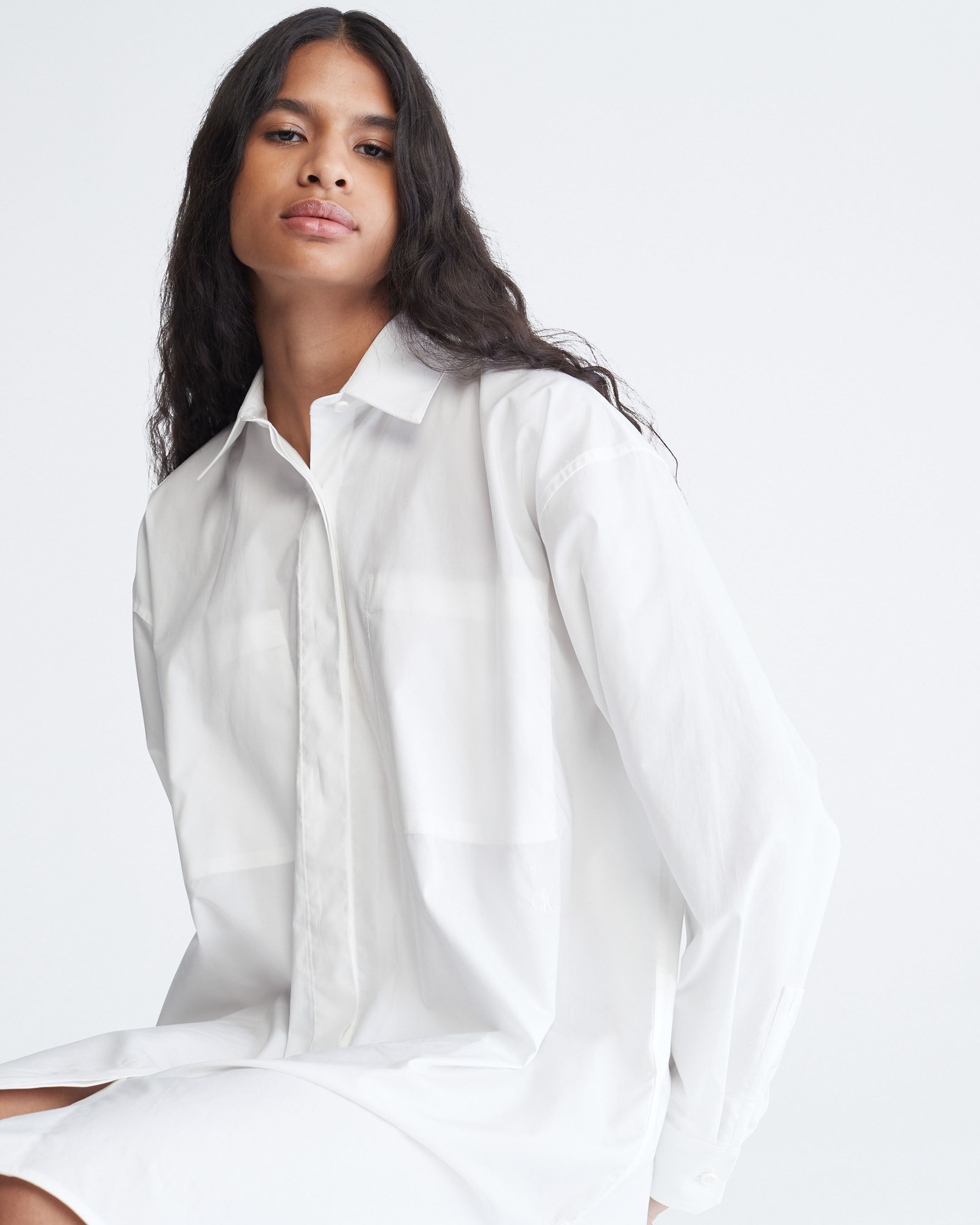 Calvin klein white shirt dress Clearance
