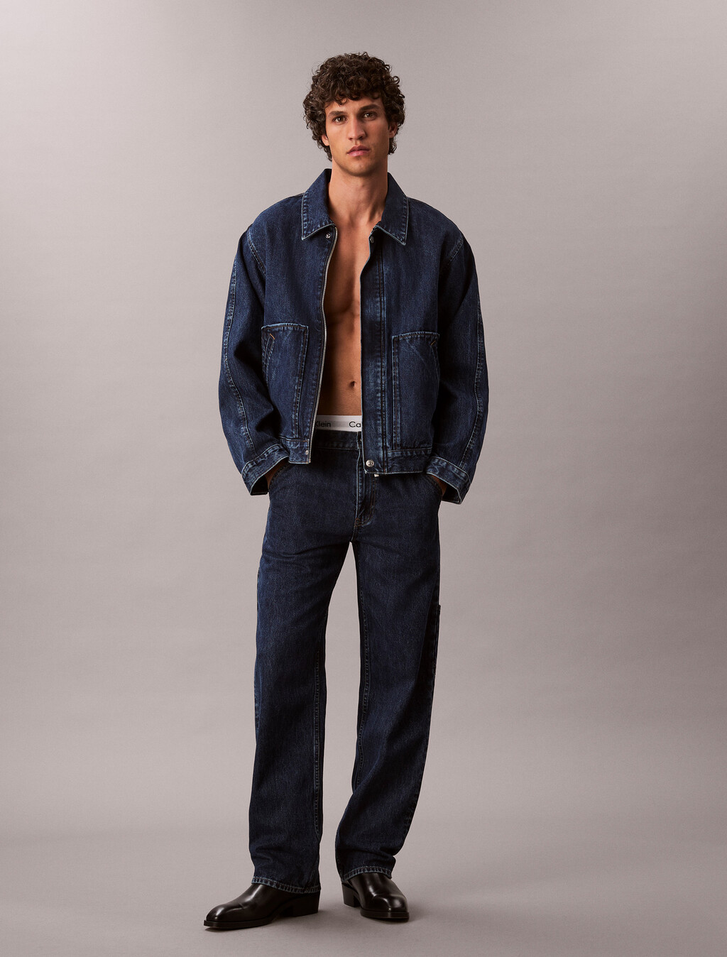 工裝牛仔外套, INDIGO GRAVEL, hi-res