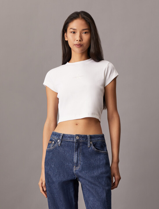 Monogram 貼身羅紋針織 T 裇