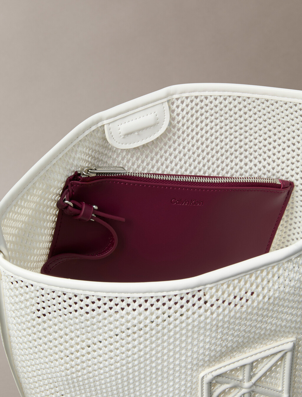 網眼標誌水桶包附萬用包, White Alyssum, hi-res