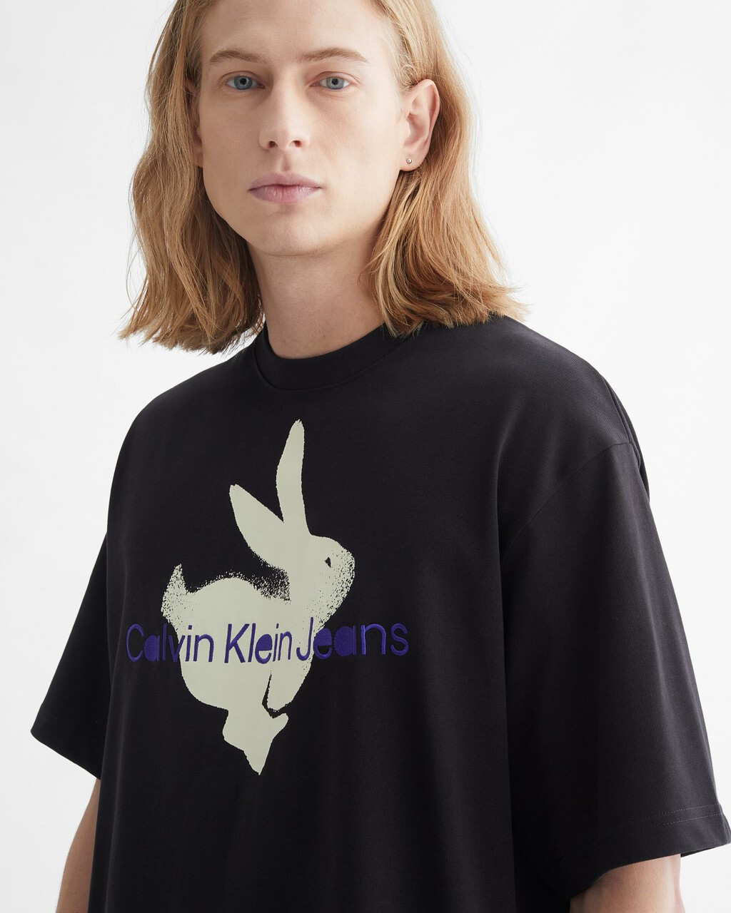 兔年特別版寬鬆版型 T 恤, CK BLACK, hi-res