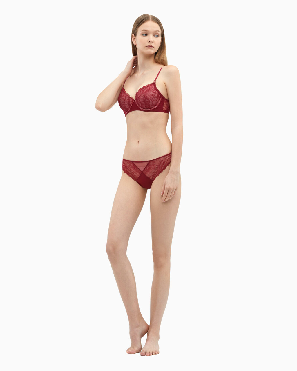 Ck Black Camellia Lightly Lined Plunge Bra