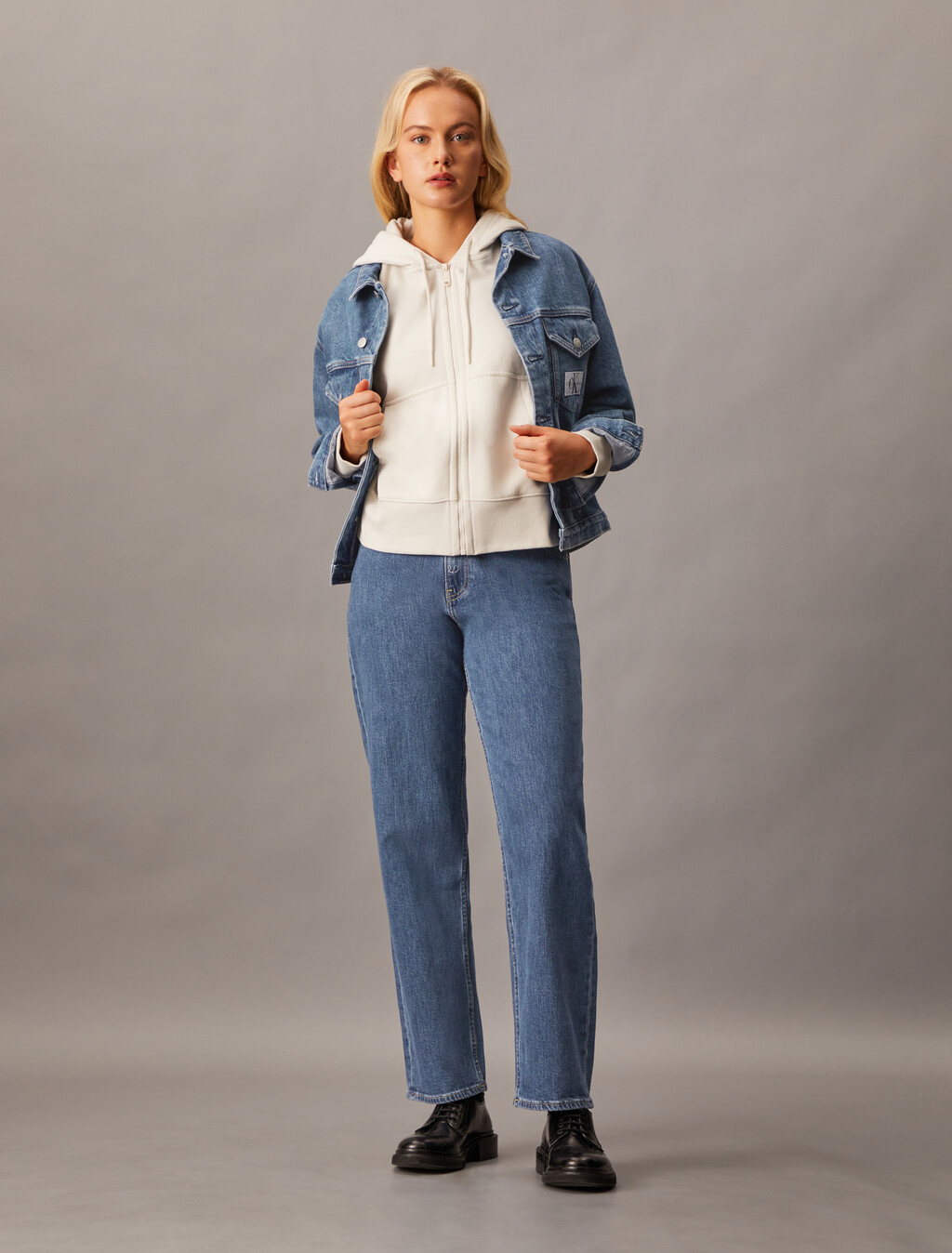 90 年代直筒再生棉牛仔褲, Denim Medium, hi-res