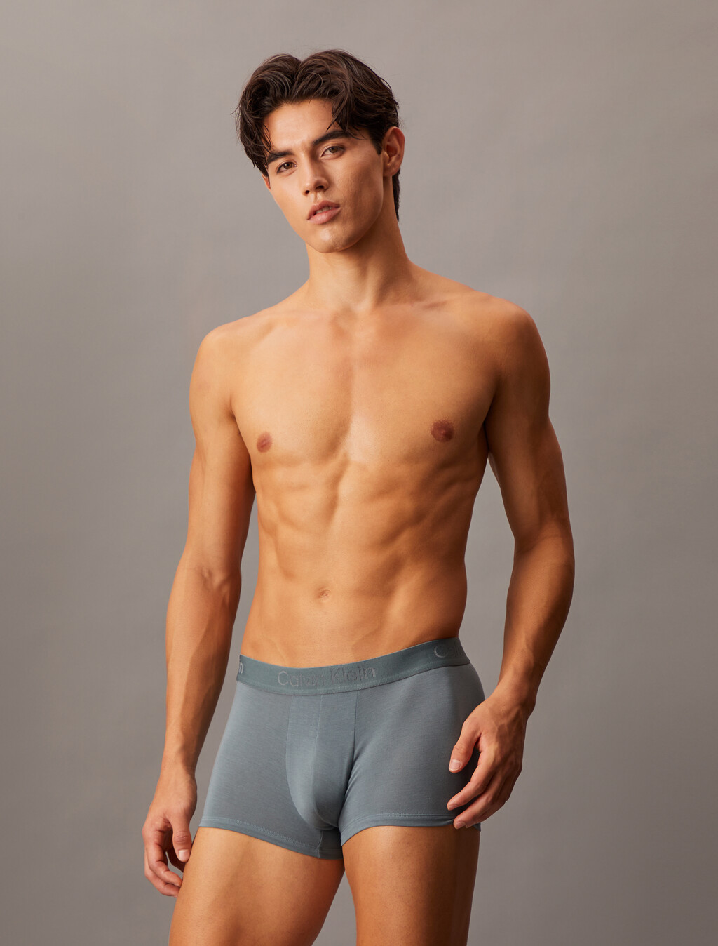 Silk Knit Low Rise Trunks, Blue Performance, hi-res