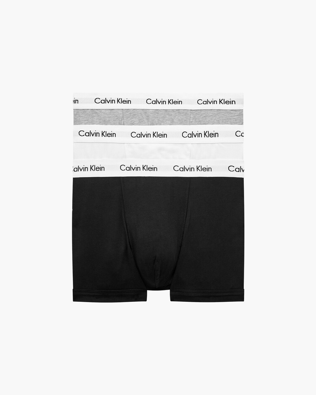 Cotton Stretch 低腰貼身短版四角褲（3 件組）, 1 Black / 1 White / 1 Grey Heather, hi-res