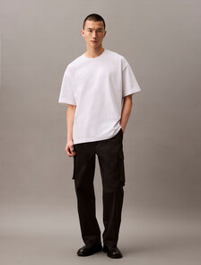 超寬鬆 Monogram 壓花標誌 T 恤, Brilliant White, hi-res