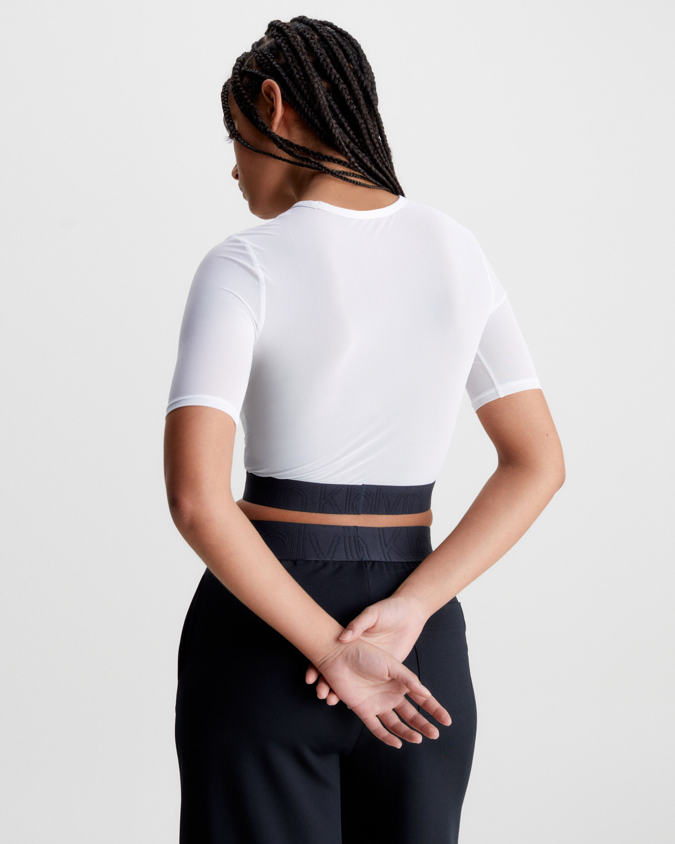 Calvin klein letter printed crop top shorts set top