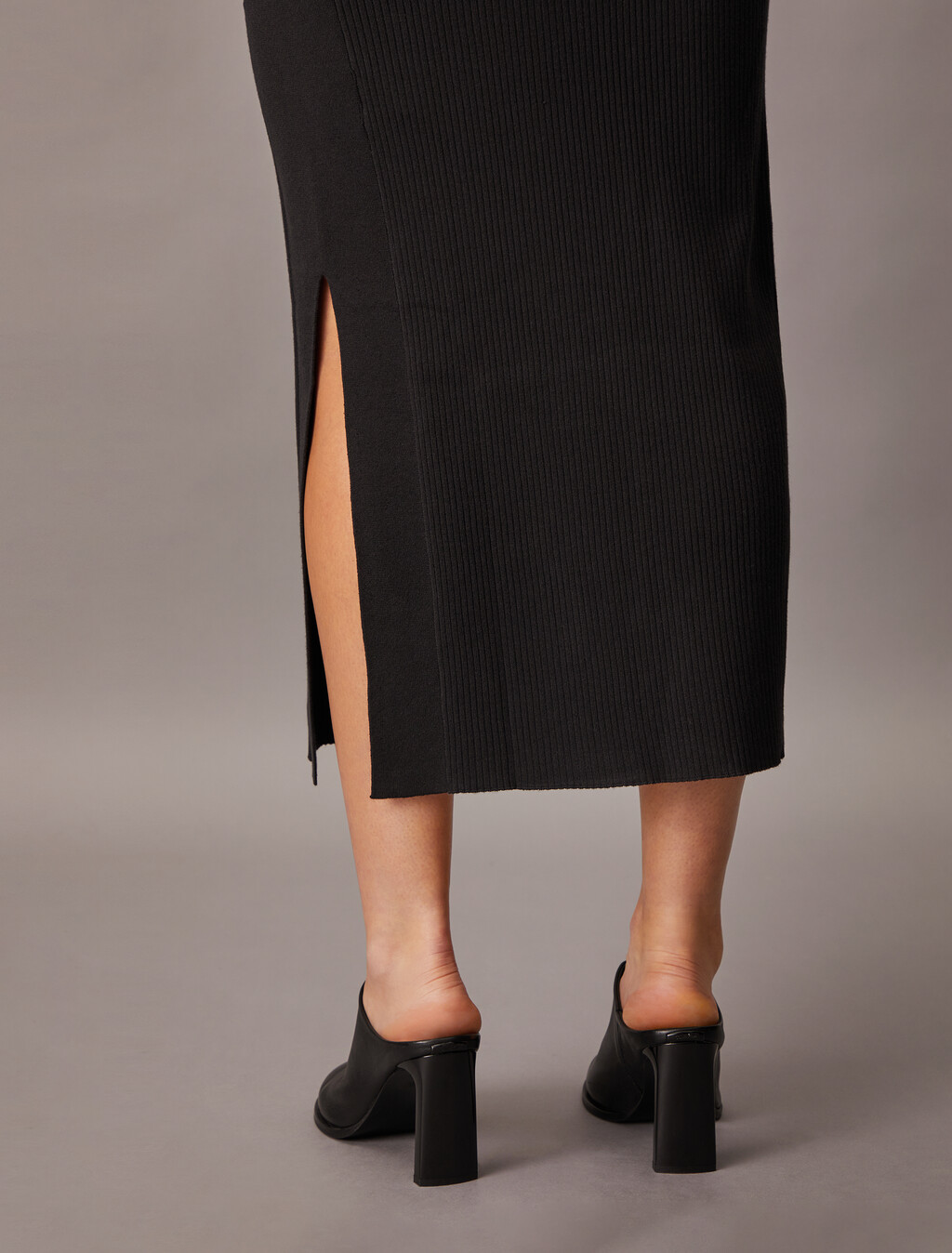 Soft Ribbed Lyocell Maxi Skirt, Ck Black, hi-res