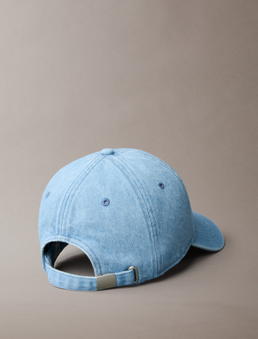 Small Monogram Denim Baseball Cap, Vintage Denim/Bone White Logo, hi-res