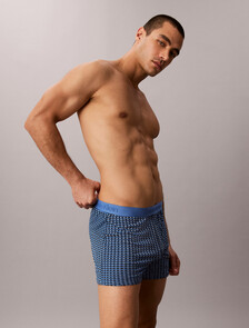 Ultra Soft Modal Slim Boxer, Ladder Check Poseidon Blue, hi-res