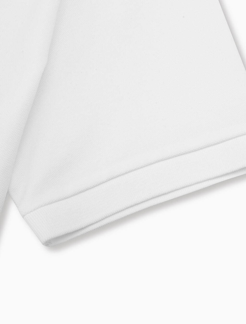 Ck 徽章修身光滑棉質 Polo 衫, Bright White, hi-res