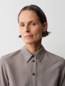 Sophie Button-Down Shirt, Melange Dove, hi-res