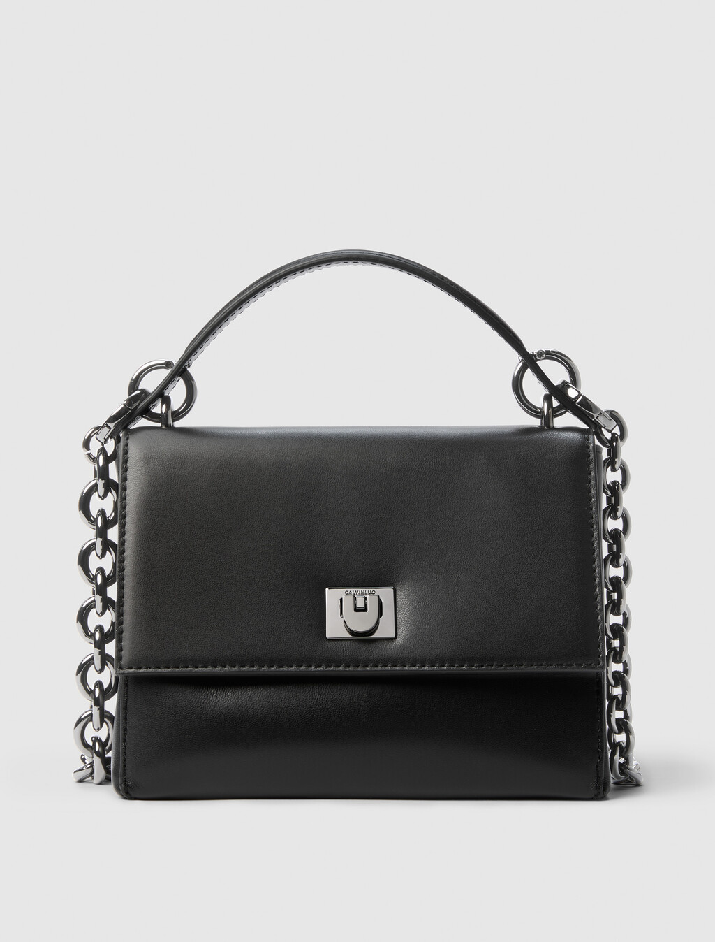 Leather Crossbody, Black, hi-res