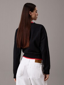 Monogram 短版運動衫, Black, hi-res
