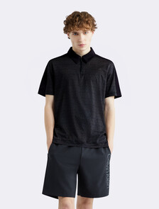 Logo 網布運動 Polo 衫, BLACK BEAUTY, hi-res