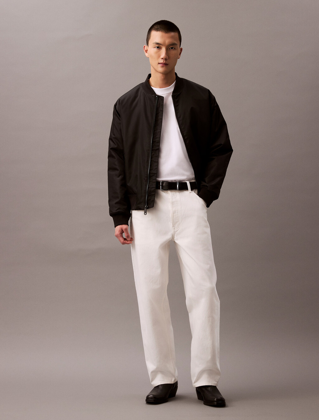 Calvin Logo Crew Neck Tee, Brilliant White, hi-res