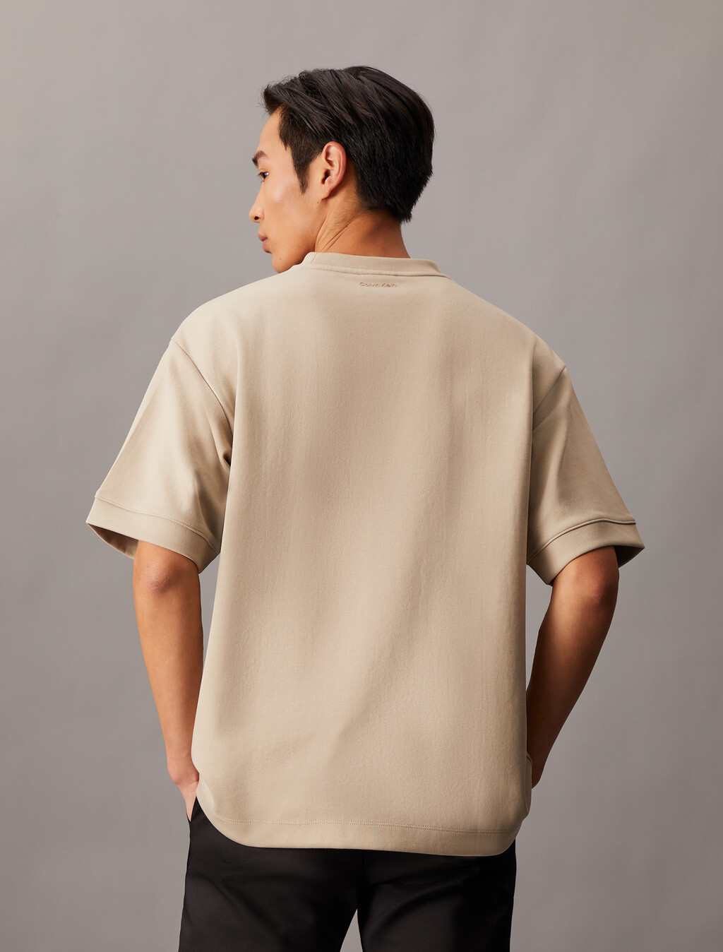 Combed Lightweight Interlock Cotton Crewneck T-Shirt, Crockery, hi-res