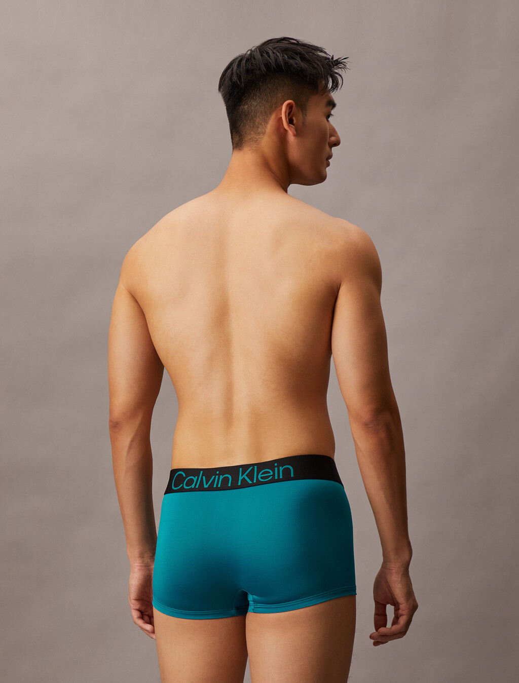 3 件套組對比標誌低腰平口內褲, black/ high rise/ deep tropical teal, hi-res