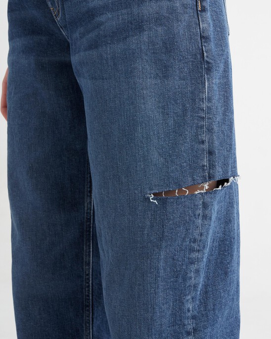 90 年代直筒版型側裁細節義大利牛仔褲