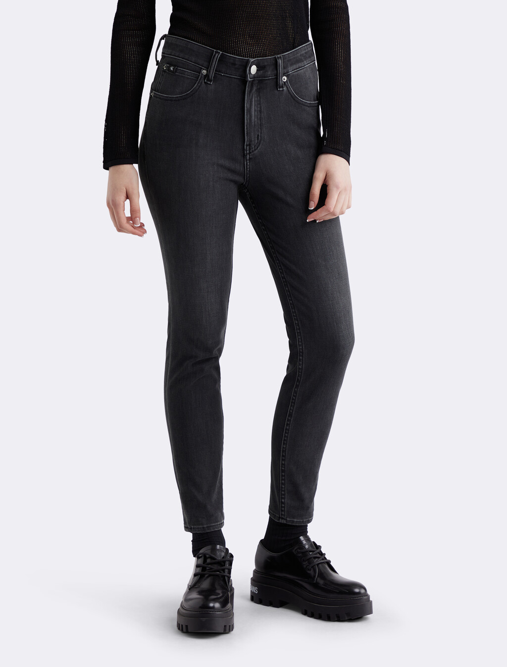 37.5 Bi-Stretch High Rise Body Skinny Ankle Jeans, 049A WASHED BLK, hi-res
