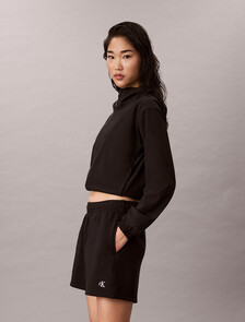 Monogram Cotton Terry Short, Black, hi-res