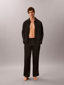 Matte Shine Viscose Sleep Pant, Black, hi-res