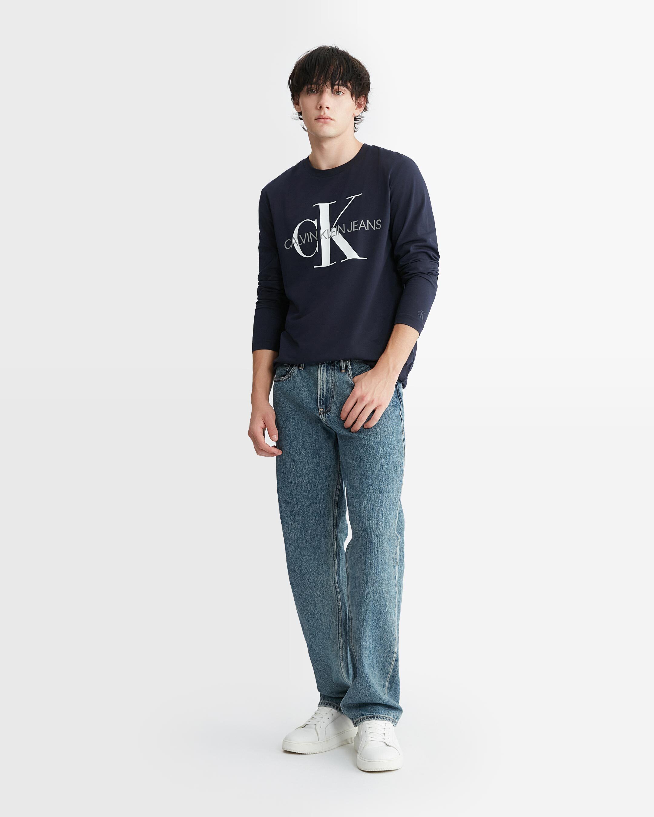 Monogram Logo Long Sleeve Tee blue Calvin Klein Taiwan
