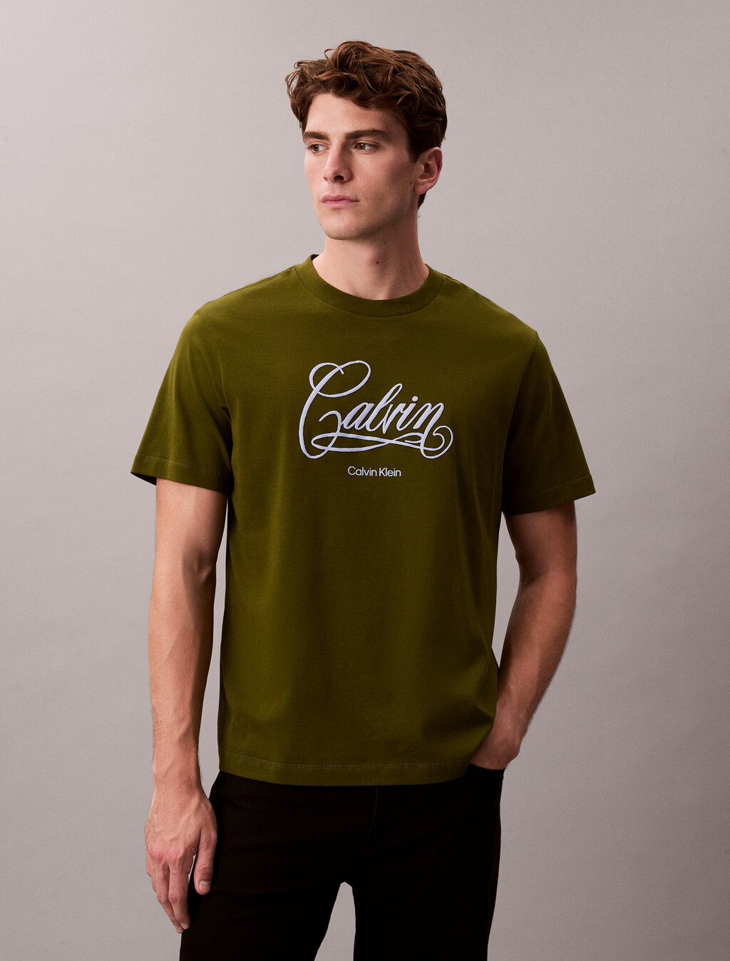 Script Logo Graphic Relaxed T-Shirt, Medieval Forest, hi-res
