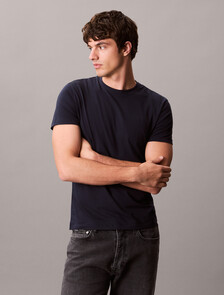 Stretch Cotton Slim Tee, Dark Sapphire, hi-res