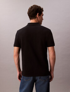 棉質珠地布 Polo 衫, Black, hi-res