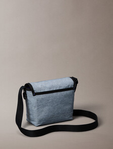 Bold Logo Nylon Small Flap Messenger, Gray Heather, hi-res