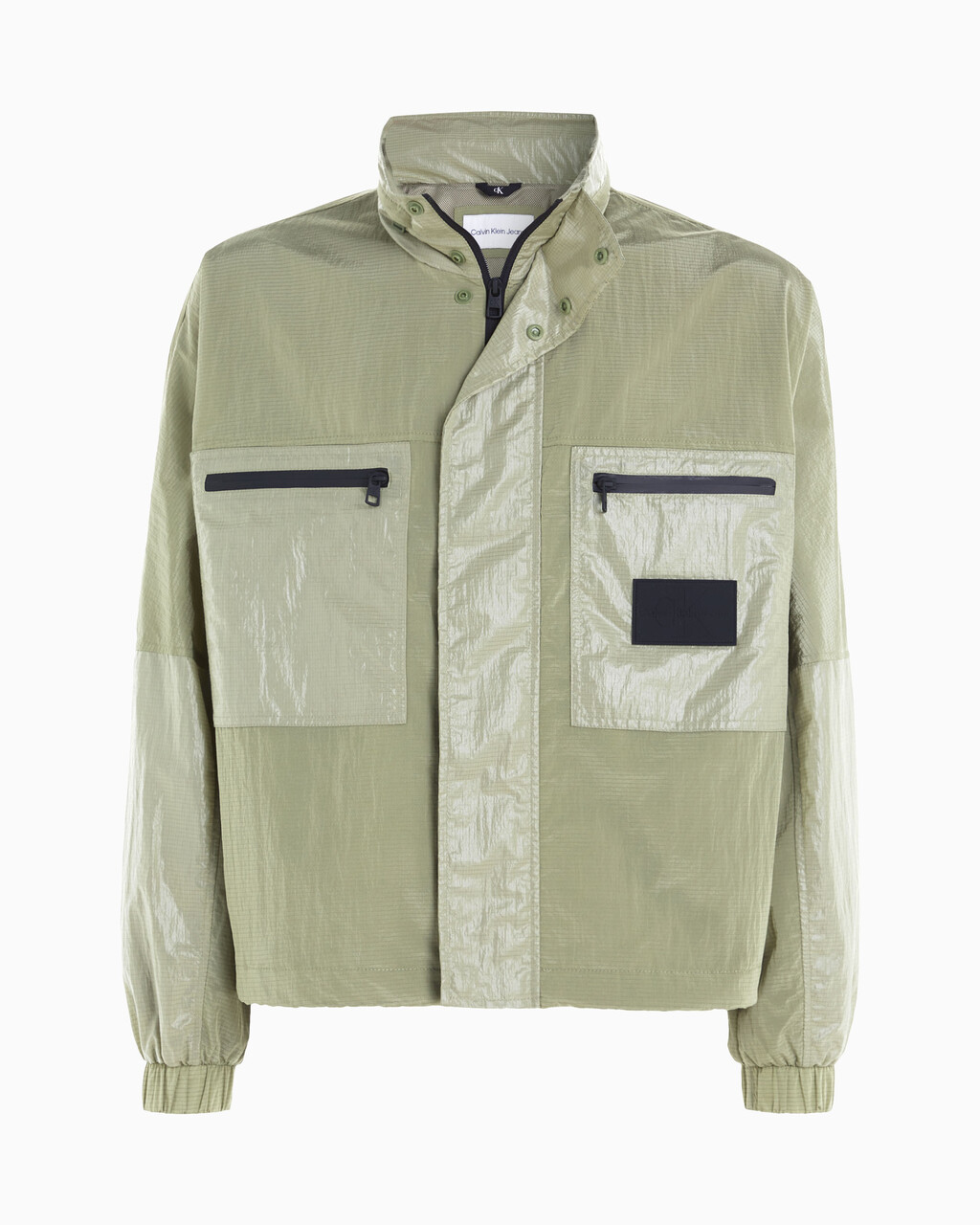 Relaxed Utility Track Jacket, Oil Green, hi-res