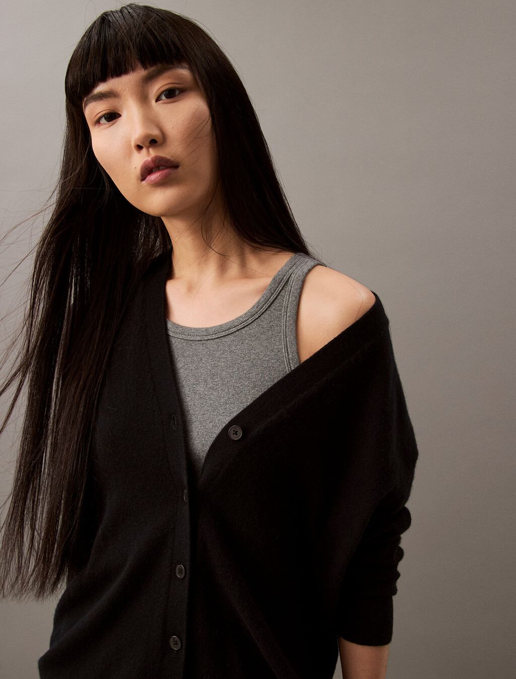 Cashmere Cardigan, Black, hi-res