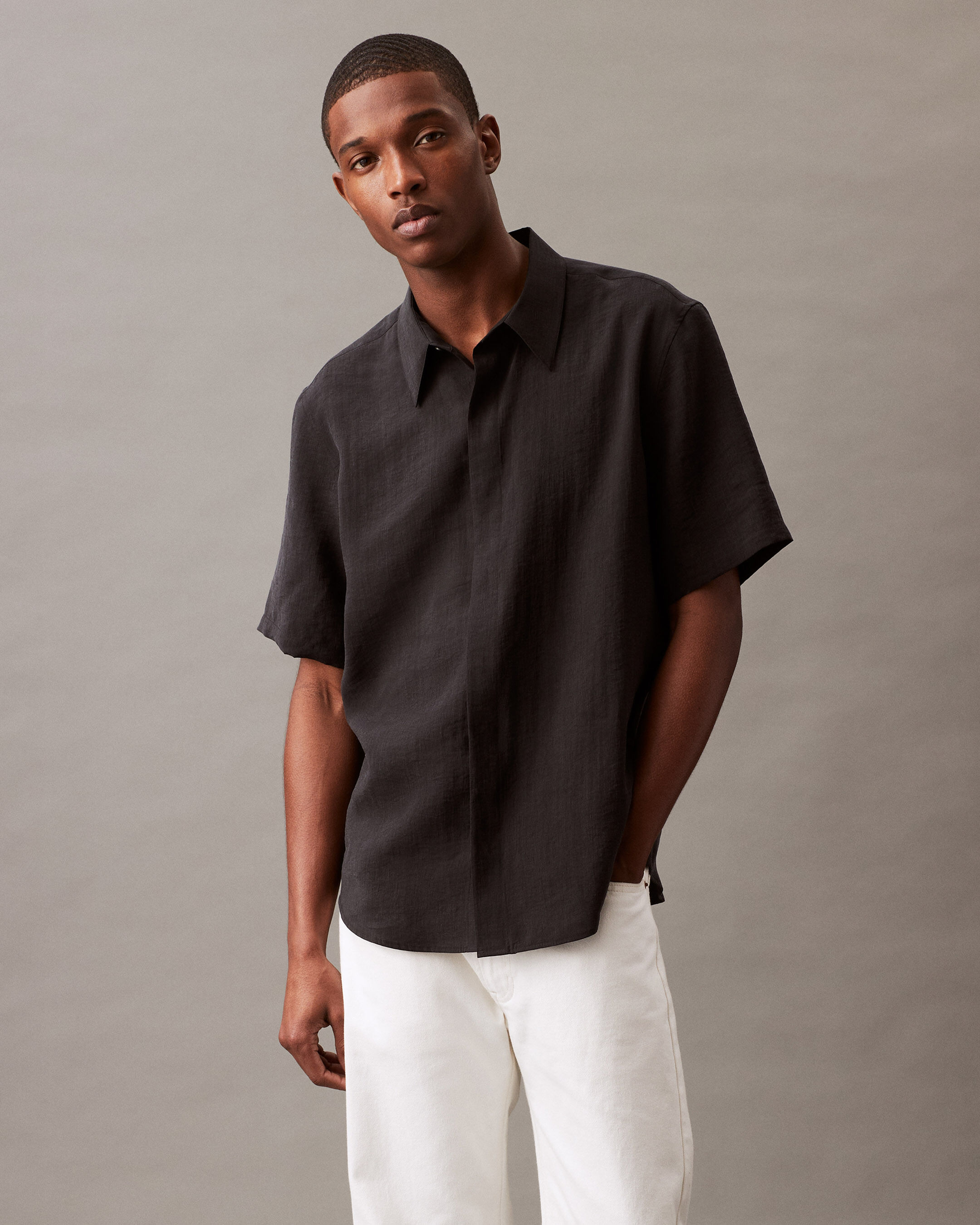 Black button shirt shop