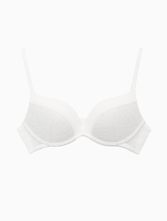 Ck Black Graphic Lace Push Up Plunge Bra