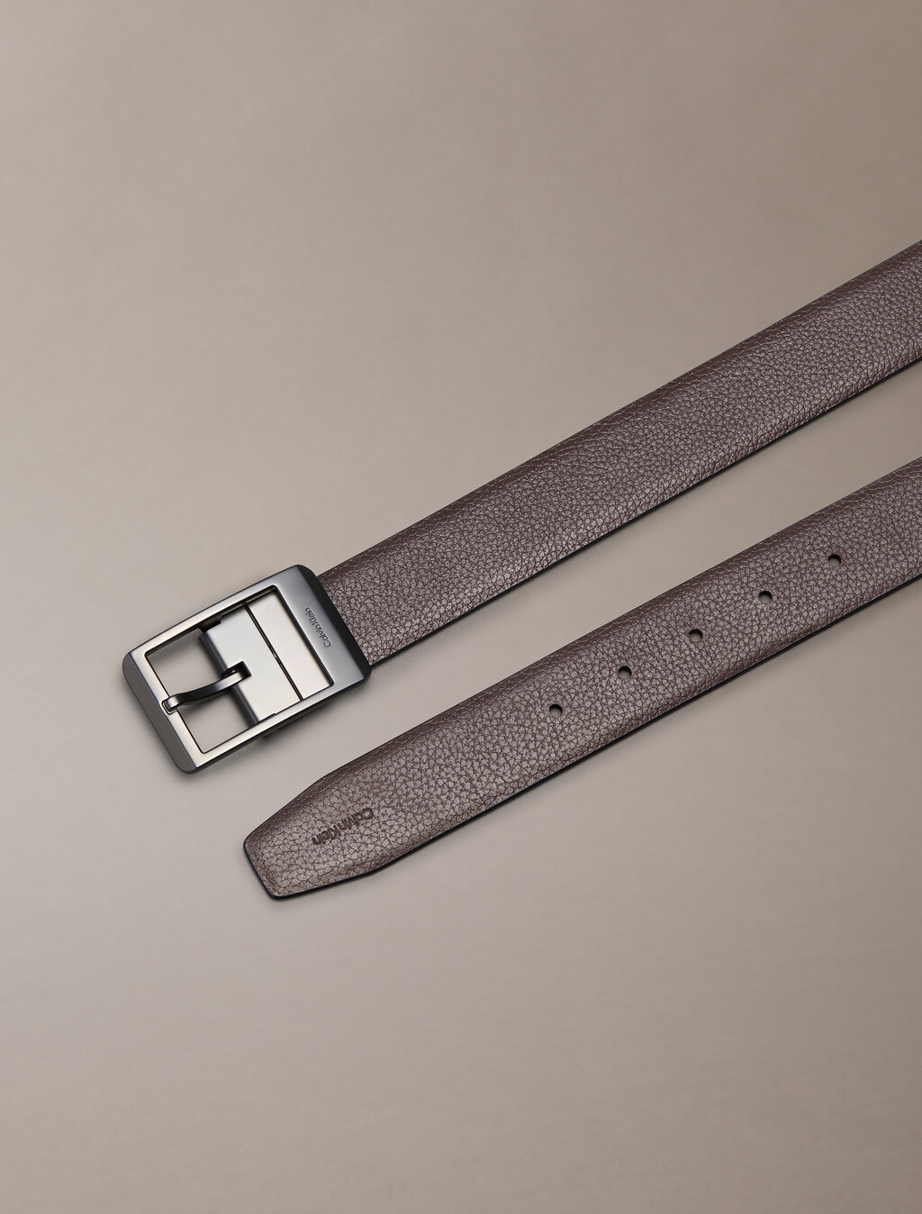 CK Faceted Reversible Belt, Black / CK Dark Brown / Matte Gunmetal, hi-res