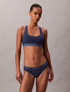 Unlined Bralette - Icon Cotton Modal, Dark Denim, hi-res