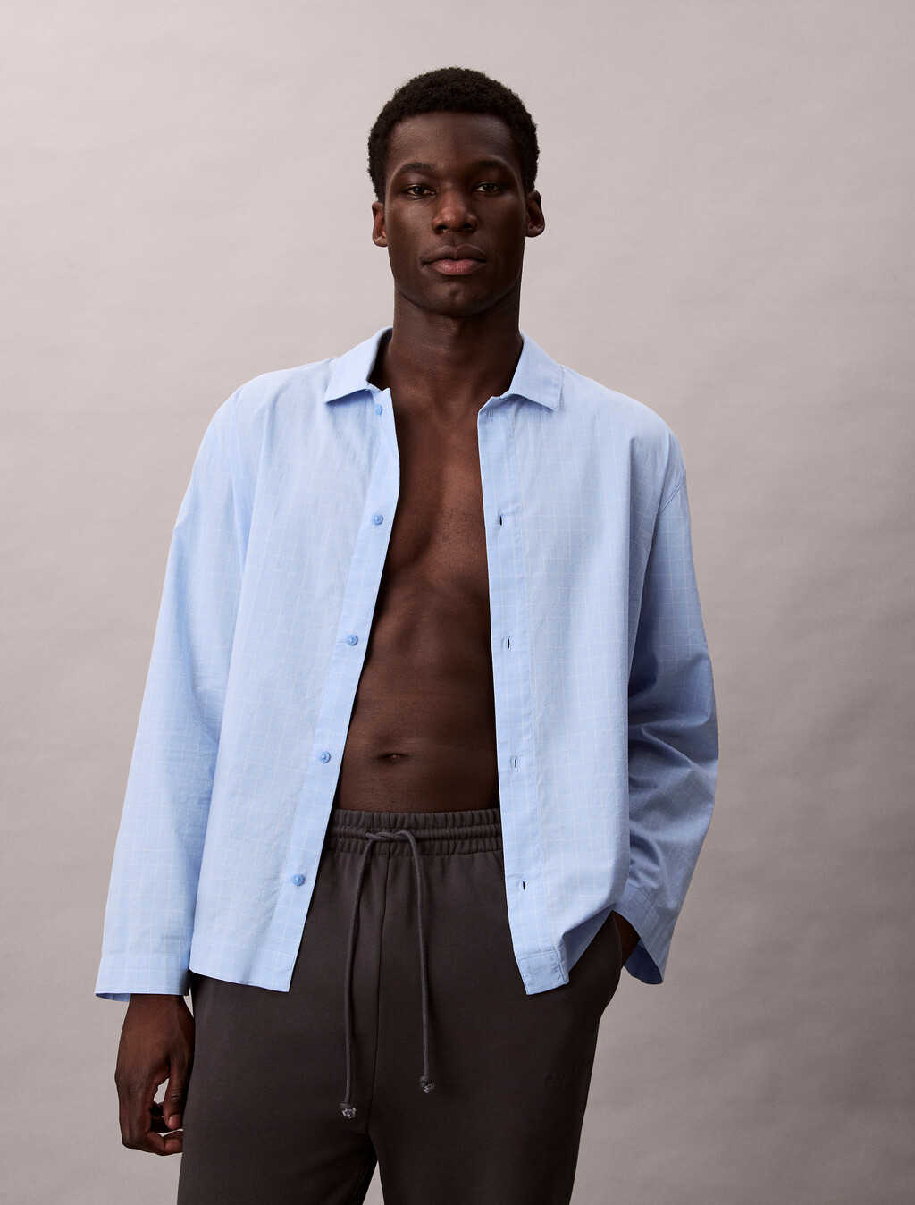 Classic Comfort Button Down Shirt, 19473 PLOTTER PLAID+FROZEN FJORD, hi-res