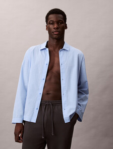 Classic Comfort Button Down Shirt, 19473 PLOTTER PLAID+FROZEN FJORD, hi-res