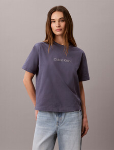 Boxy Metallic Logo T-Shirt, Grisaille, hi-res