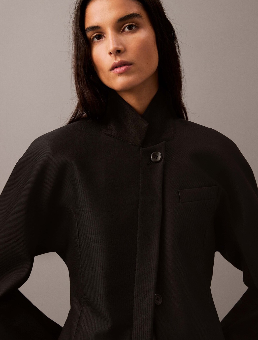 Cavalry Twill Shaped Jacket, Black Beauty, hi-res