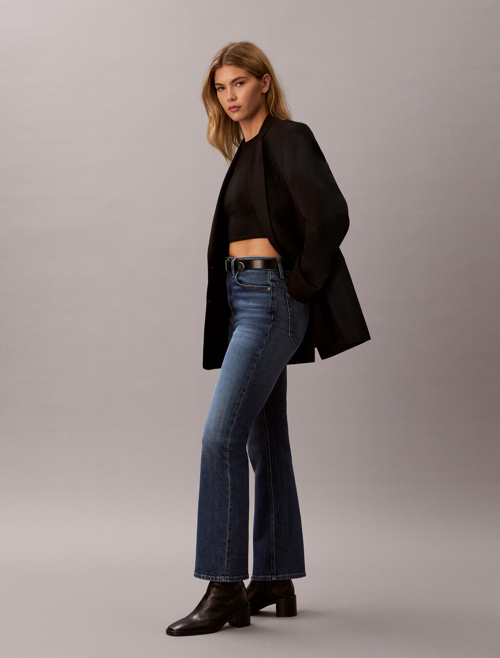 High Rise Bootcut Jeans, NAVY VILLA, hi-res