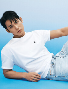 Calvin Logo Crew Neck Tee, Brilliant White, hi-res