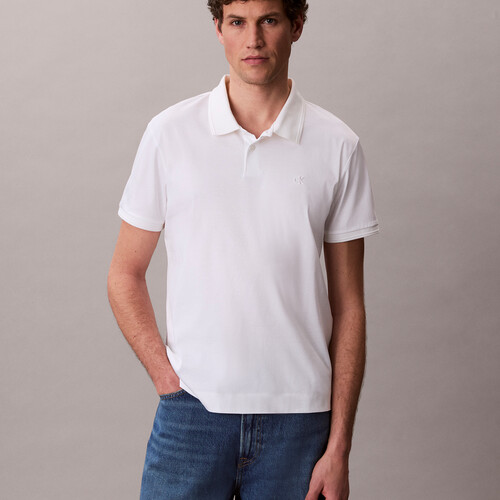 絲光棉修身 Polo 衫 Bright White