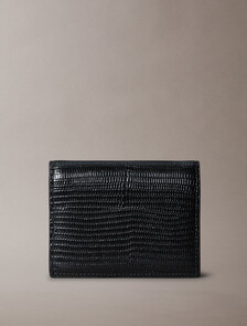 壓花蜥蜴紋短夾, Black, hi-res