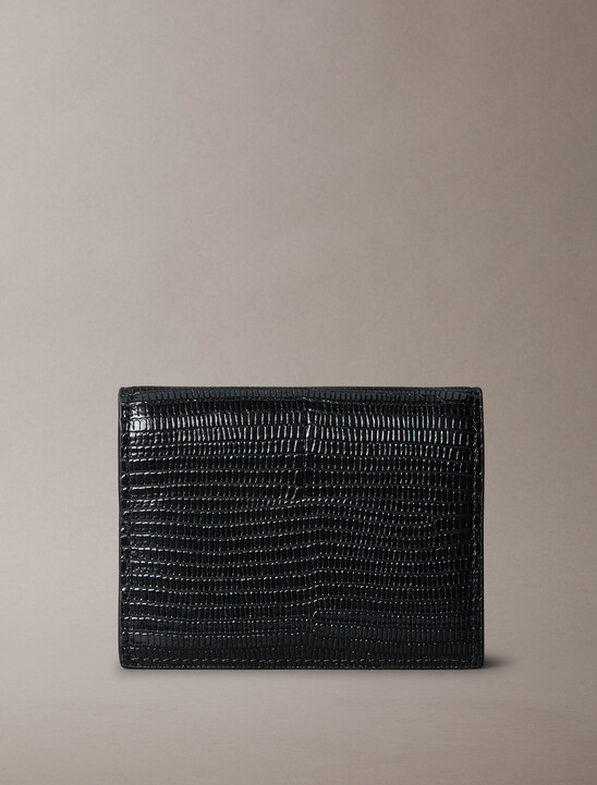 Lizard Embossed Billfold Coin Wallet
