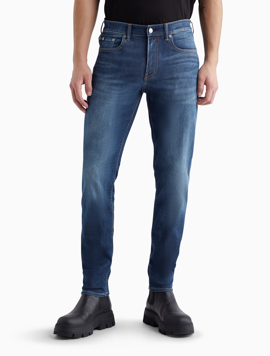 37.5 修身窄口牛仔褲, Denim Dark, hi-res
